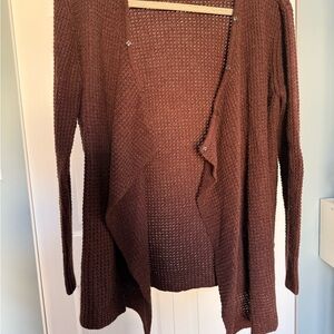 Forever 21 Chocolate Brown Open-Front Cardigan
